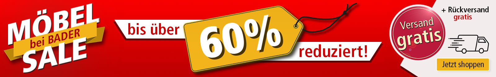 Möbel Sale bei BADER - bis über 60% reduziert!